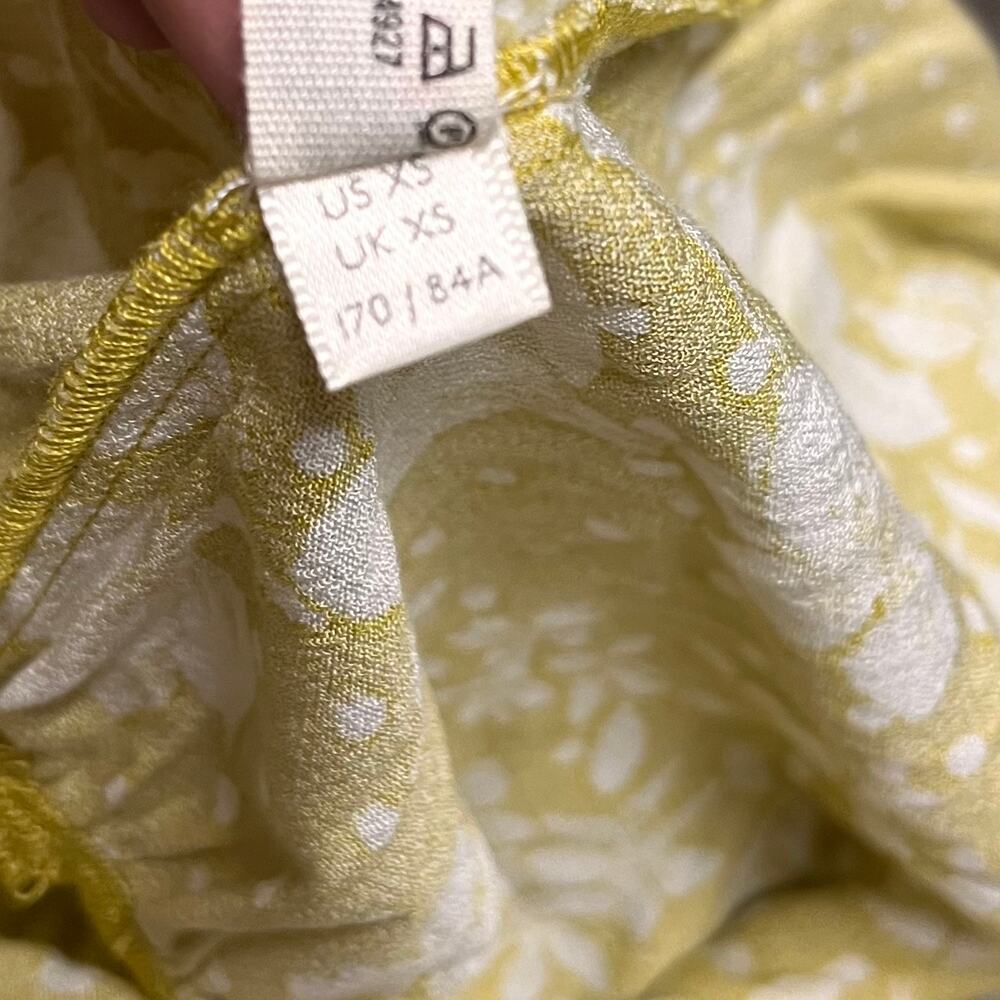 Free People One On One Date Bodysuit Marigold Yellow Floral Bell Sleeve XS Boho - Picture 11 of 14